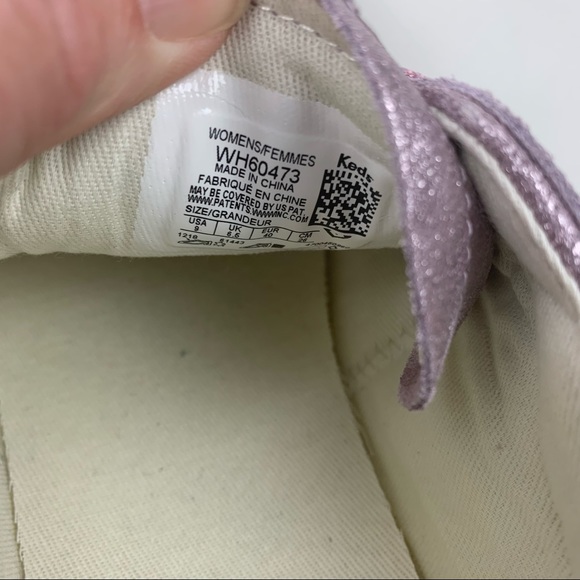 Keds X Kate Spade New York Ace Glitter purple metallic shoes sneakers Size 9 - Picture 9 of 10